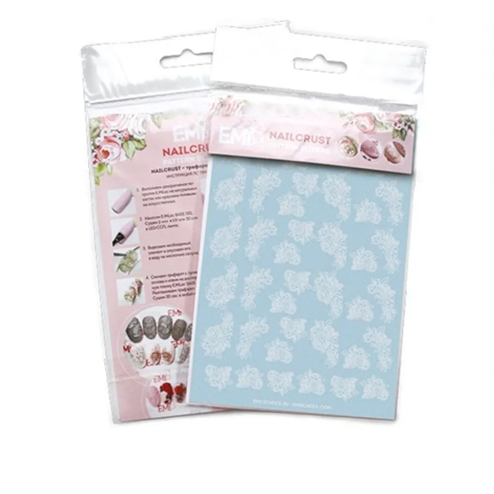 Трафарет-слайдер E.MI NailCrustt (White 08)