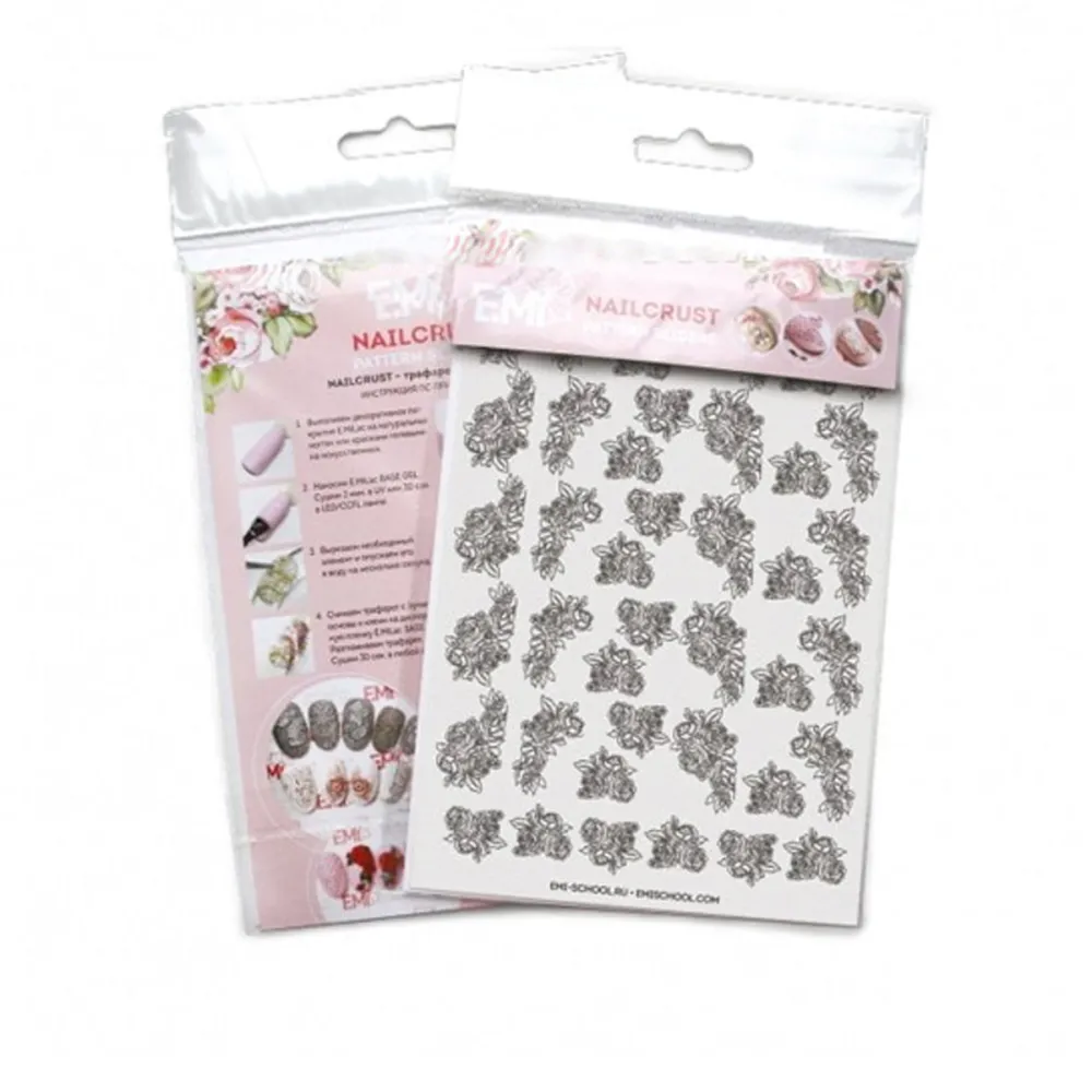 Трафарет-слайдер E.MI NailCrustt (Black 08)