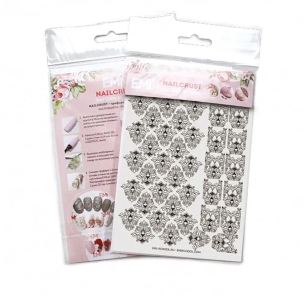 Трафарет-слайдер E.MI NailCrustt (Black 07)