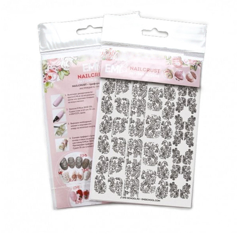 Трафарет-слайдер E.MI NailCrustt (Black 02)