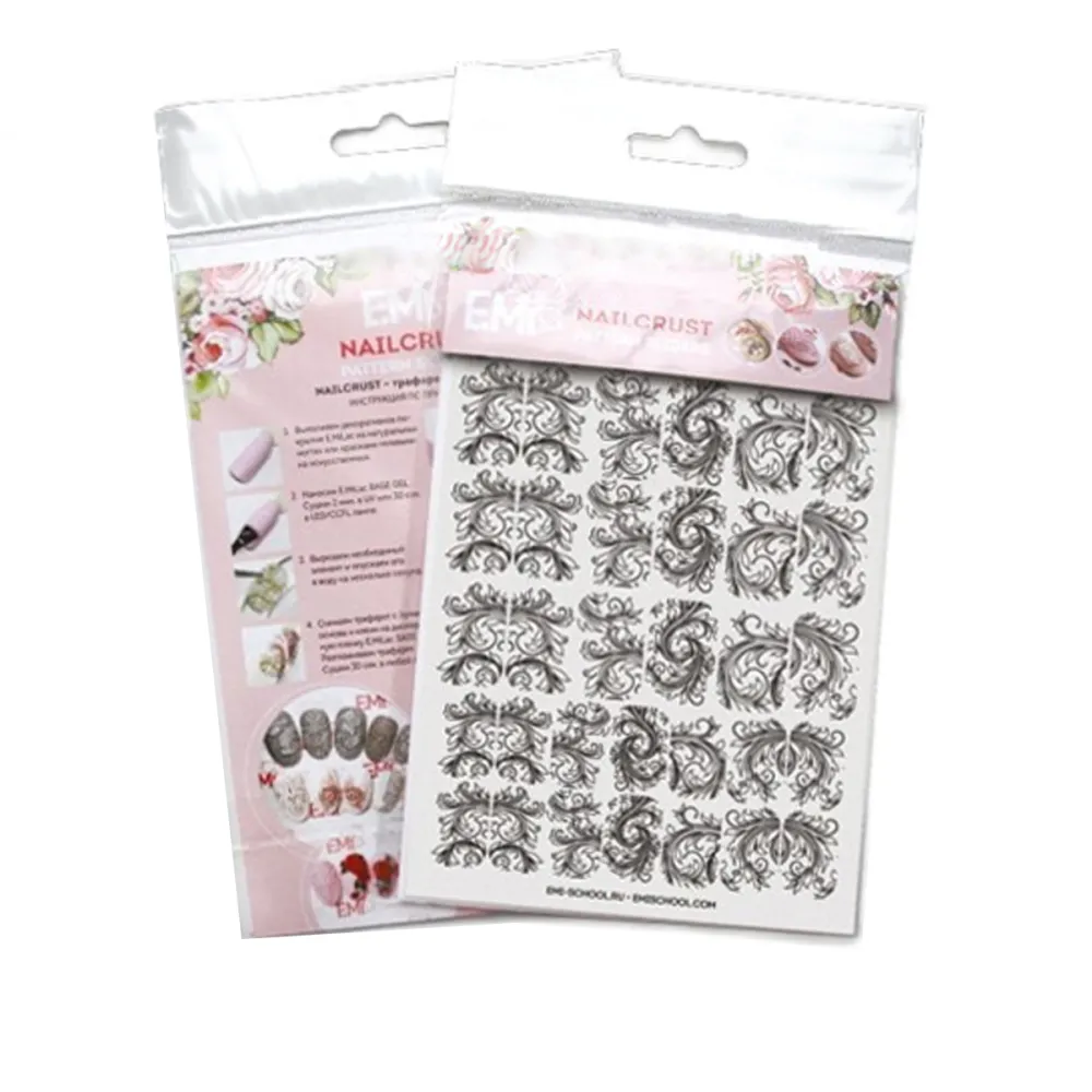 Трафарет-слайдер E.MI NailCrustt (Black 01)