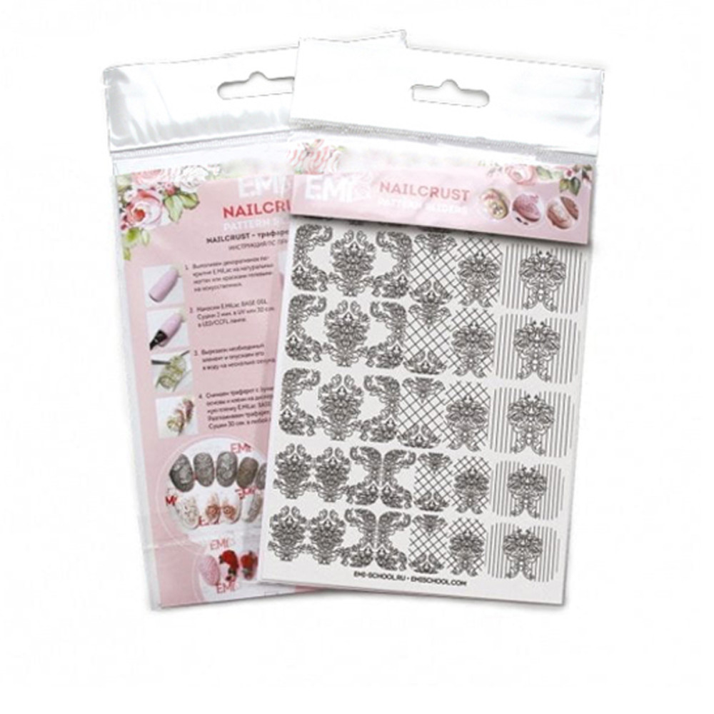 Трафарет-слайдер E.MI NailCrustt (Black 03)