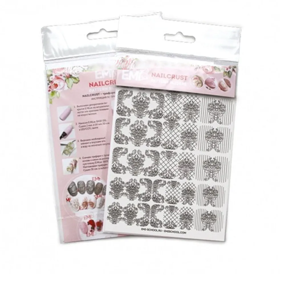 Трафарет-слайдер E.MI NailCrustt (Black 03)