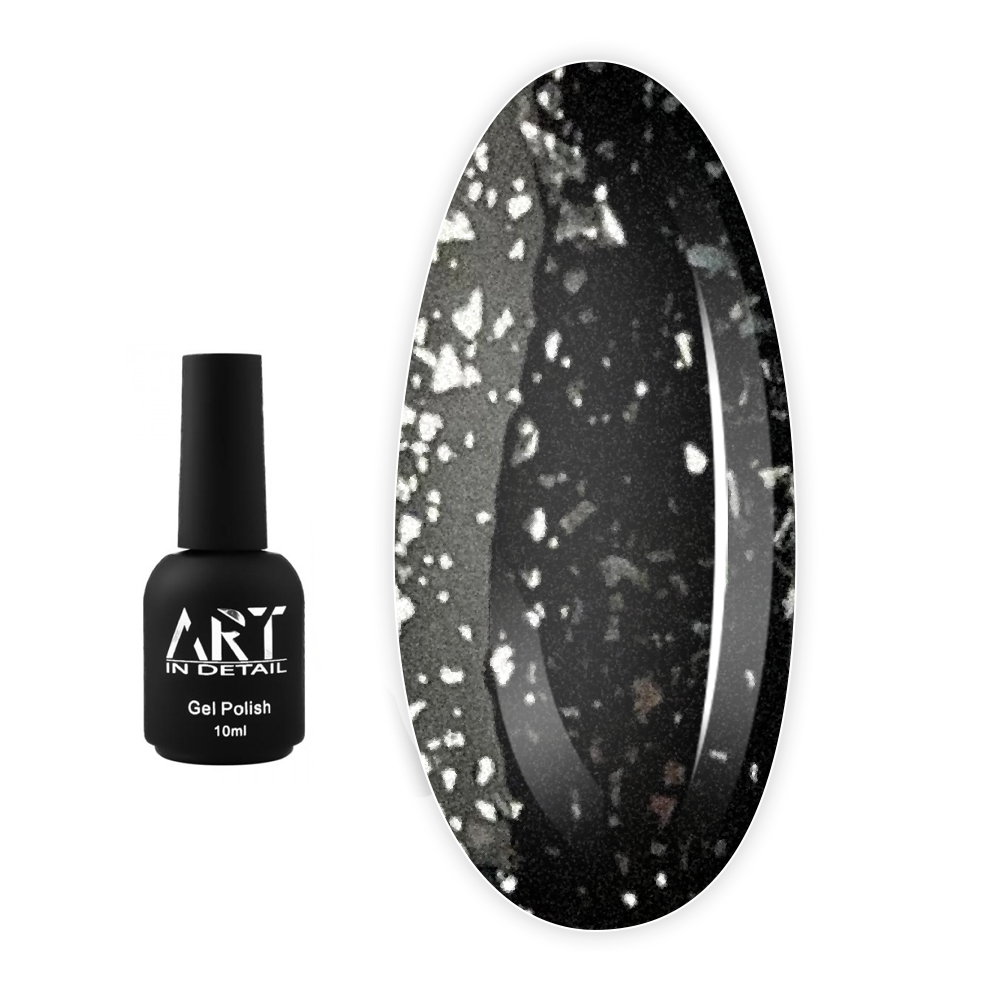 Топ для гель лака ART In Shell Top Silver с серебряными хлопьями 10 мл