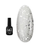 Топ для гель-лаку ART In Detail Top Shine Silver з мілкими срібними пластивцями 10 мл