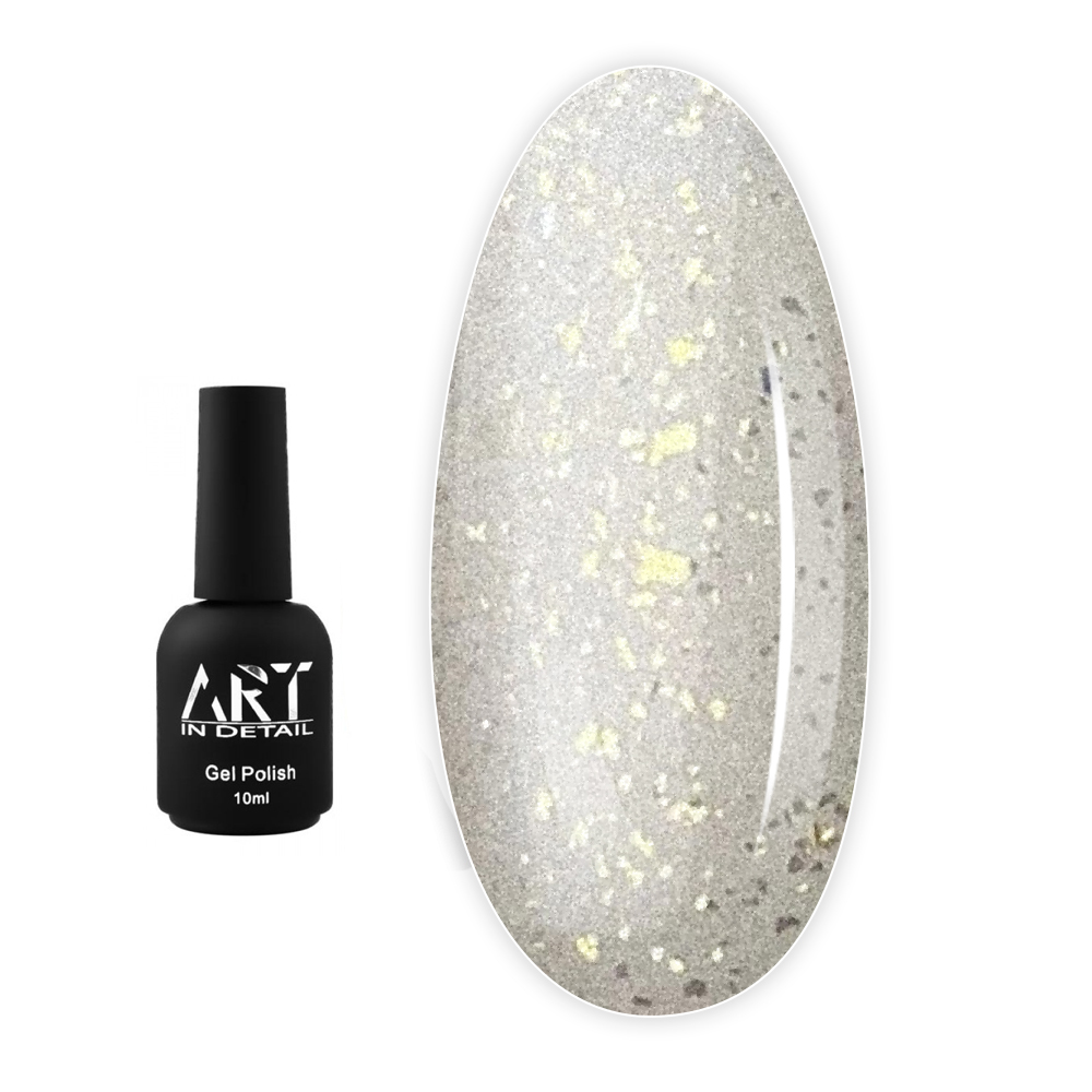Топ для гель лака ART In Detail Top Shine Gold с мелкими золотыми хлопьями 10 мл