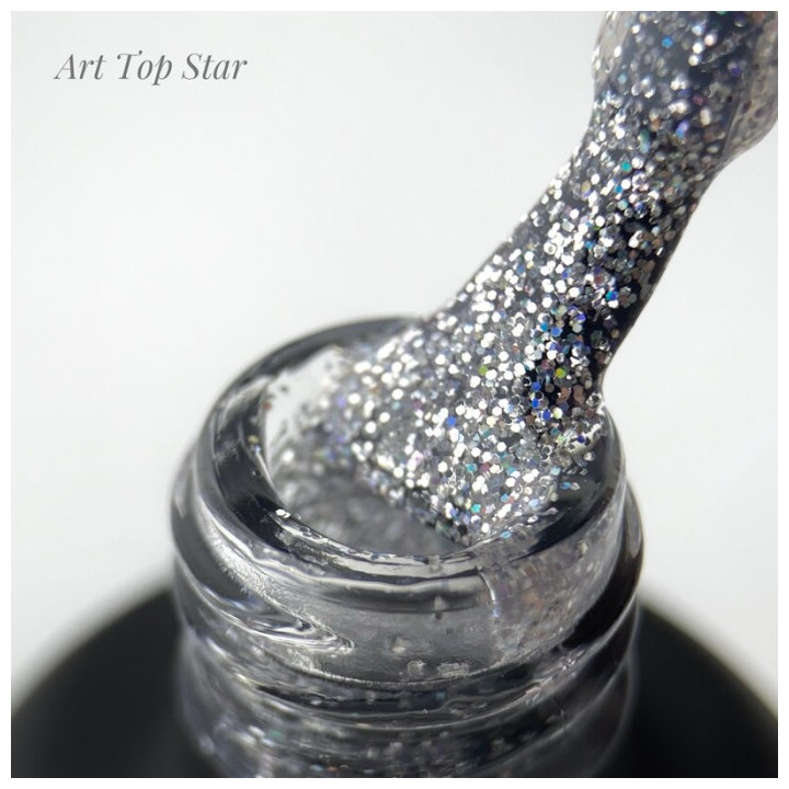 Топ для гель лака ART In Detail No Wipe Top Star с блестками 10 мл