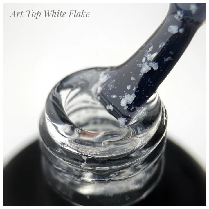 Топ для гель лака ART In Detail No Wipe Top White Flake с белыми хлопьями 10 мл