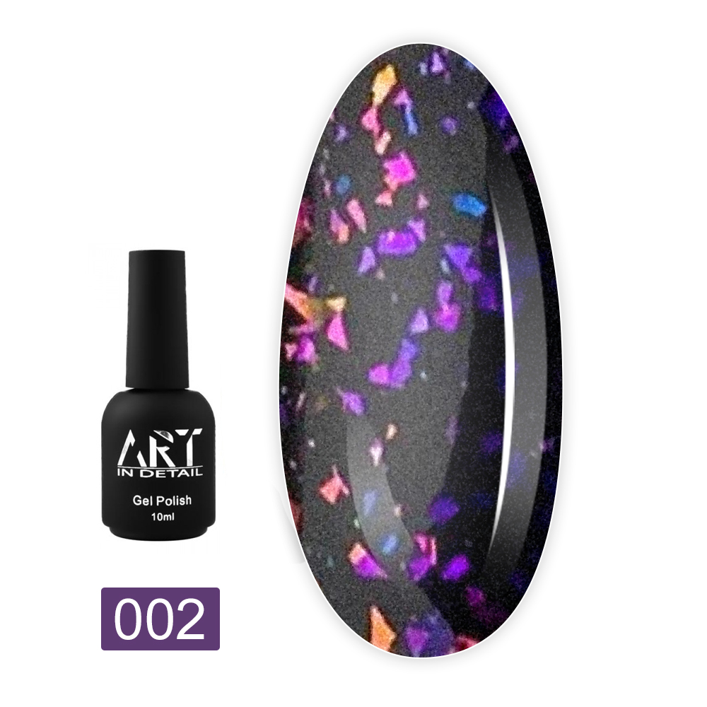 Топ для гель-лаку ART In Detail No Wipe Chameleon Top з пластивцями єдиноріг 10 мл (002)