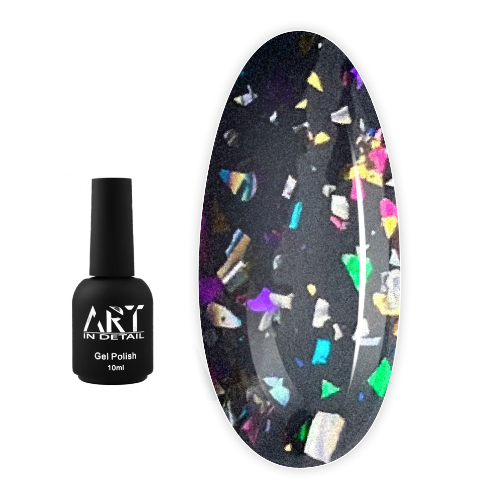 Топ для гель лака ART In Detail Shell Top Rainbow с разноцветными хлопьями 10 мл