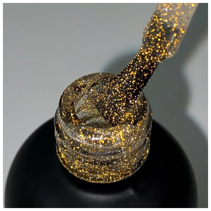 Топ для гель лака ART In Detail No Whipe Flash Top Gold золотой светоотражающий 10 мл