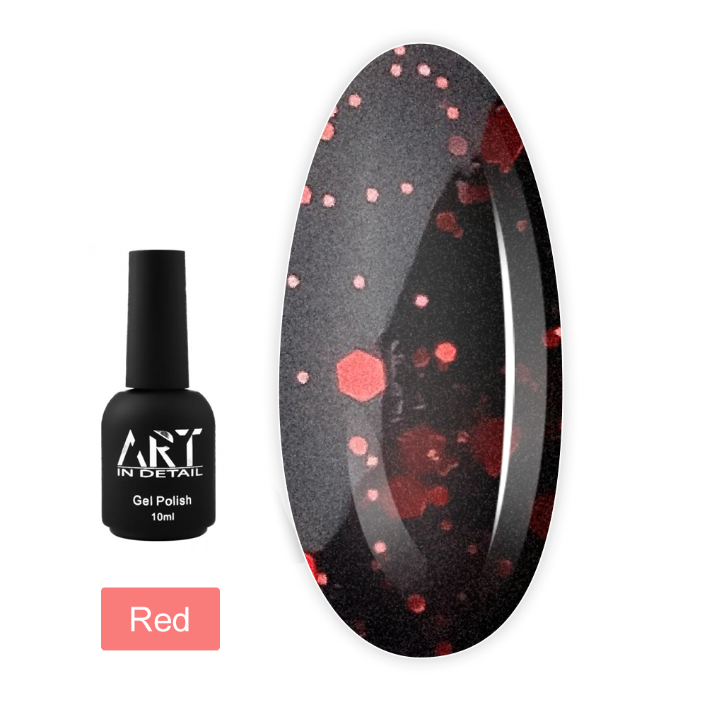 Топ для гель лака ART In Detail No Whipe Hive Top с шестигранниками10 мл (Red)