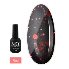 Топ для гель лака ART In Detail No Whipe Hive Top с шестигранниками10 мл (Red)