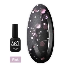 Топ для гель лака ART In No Whipe Hive Top с шестигранниками10 мл (Pink)