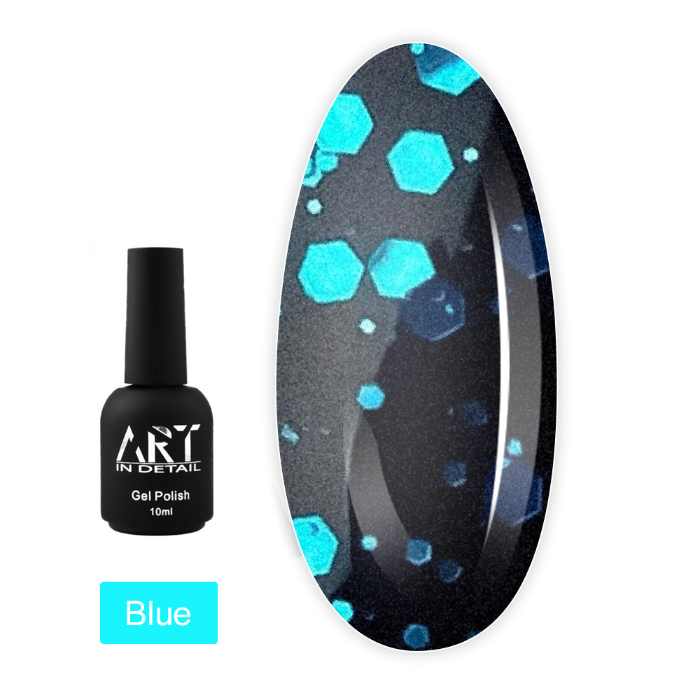 Топ для гель лака ART In Detail No Whipe Hive Top с шестигранниками10 мл (Blue)