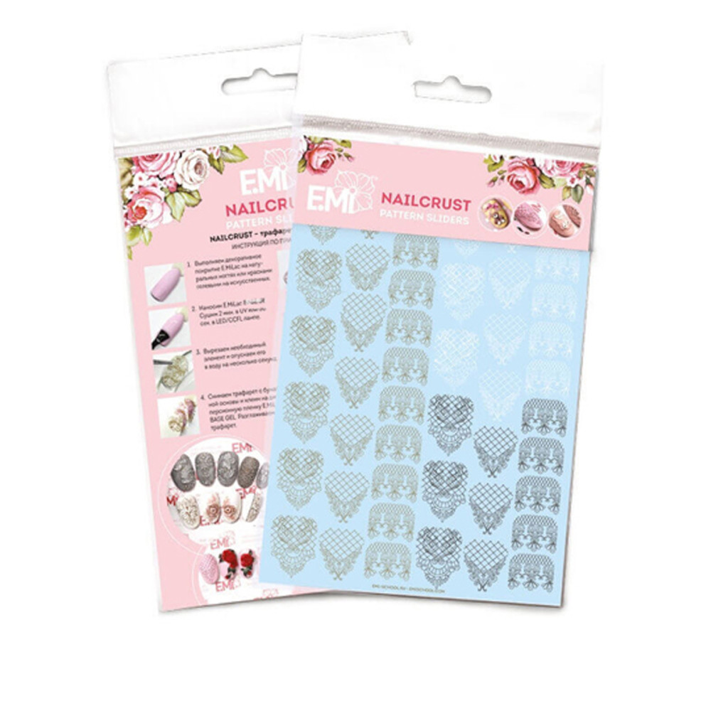 Трафарет-слайдер E.MI NailCrustt (Золотий/білий/чорний №10)