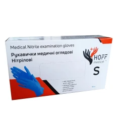 Перчатки нитрил без пудры нестерильные Hoff Medical Blue (S)