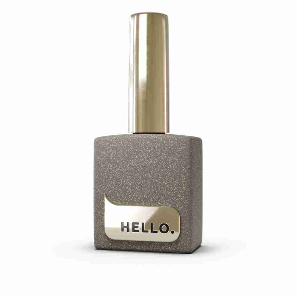 Топ HELLO FLAKES без липкого слоя с блестящими частицами фольги 15 мл (Gold glossy)