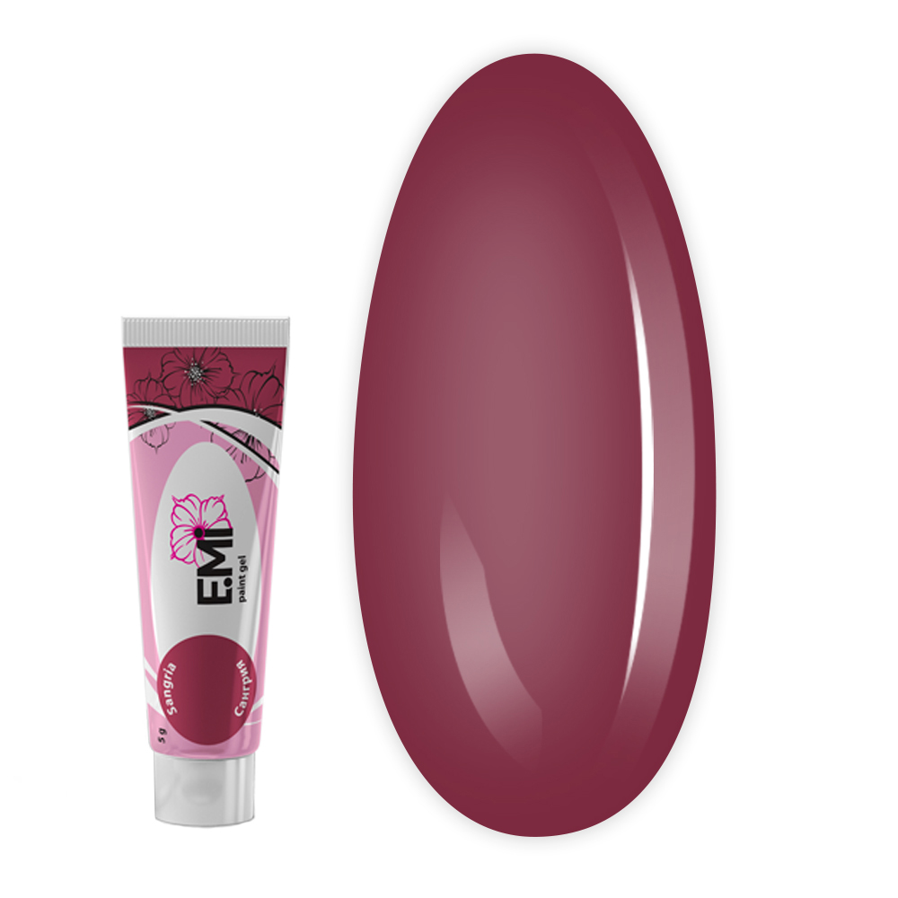 Гель-фарба для розпису та стемпіпгу E.MI 5 мл (* NUDE CASHMERE Сангрія)