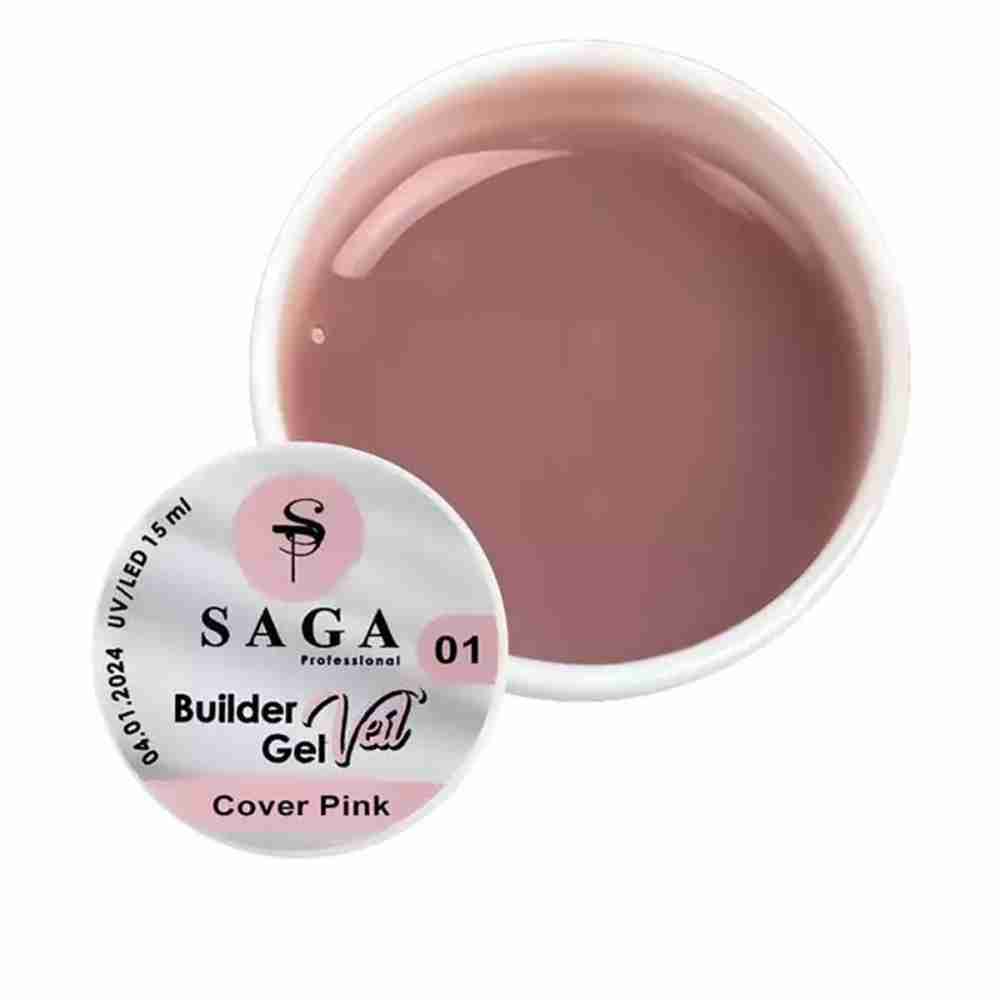 Гель для нарощування Saga Builder Gel Color 15 мл (01)