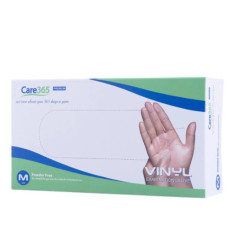 Рукавички вініл без пудри нестерильні Care 100 шт (М)