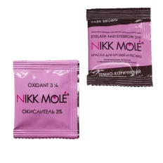 Фарба для брів та вій+окислювач Nikkmole (Dark Brown)
