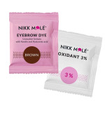 Краска для бровей и ресниц+окислитель Nikkmole 25 шт 5 мл (Brown)