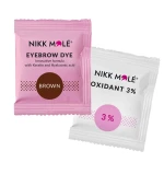 Краска для бровей и ресниц+окислитель Nikkmole 25 шт 5 мл (Brown)
