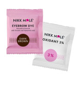Краска для бровей и ресниц+окислитель Nikkmole 25 шт 5 мл (Dark Brown)