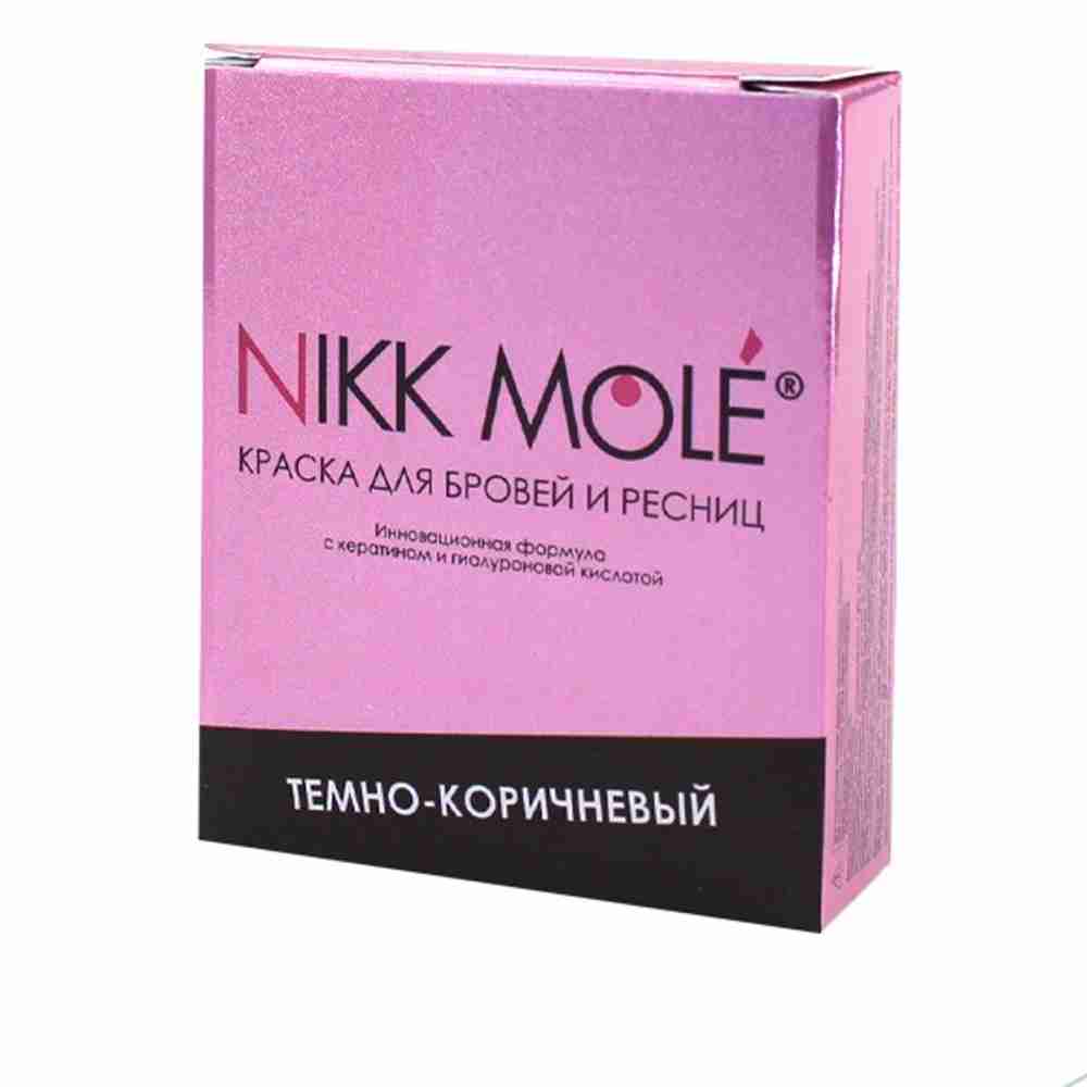 Краска для бровей и ресниц+окислитель Nikkmole 25 шт 5 мл (Dark Brown)