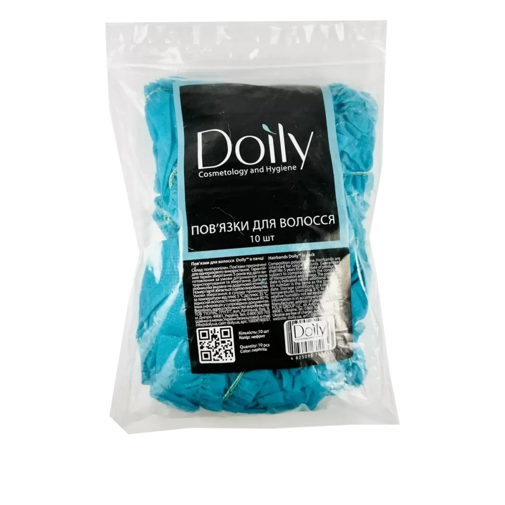 Повязка Doily для волос из спанбонда 10 шт (Нефритовый)