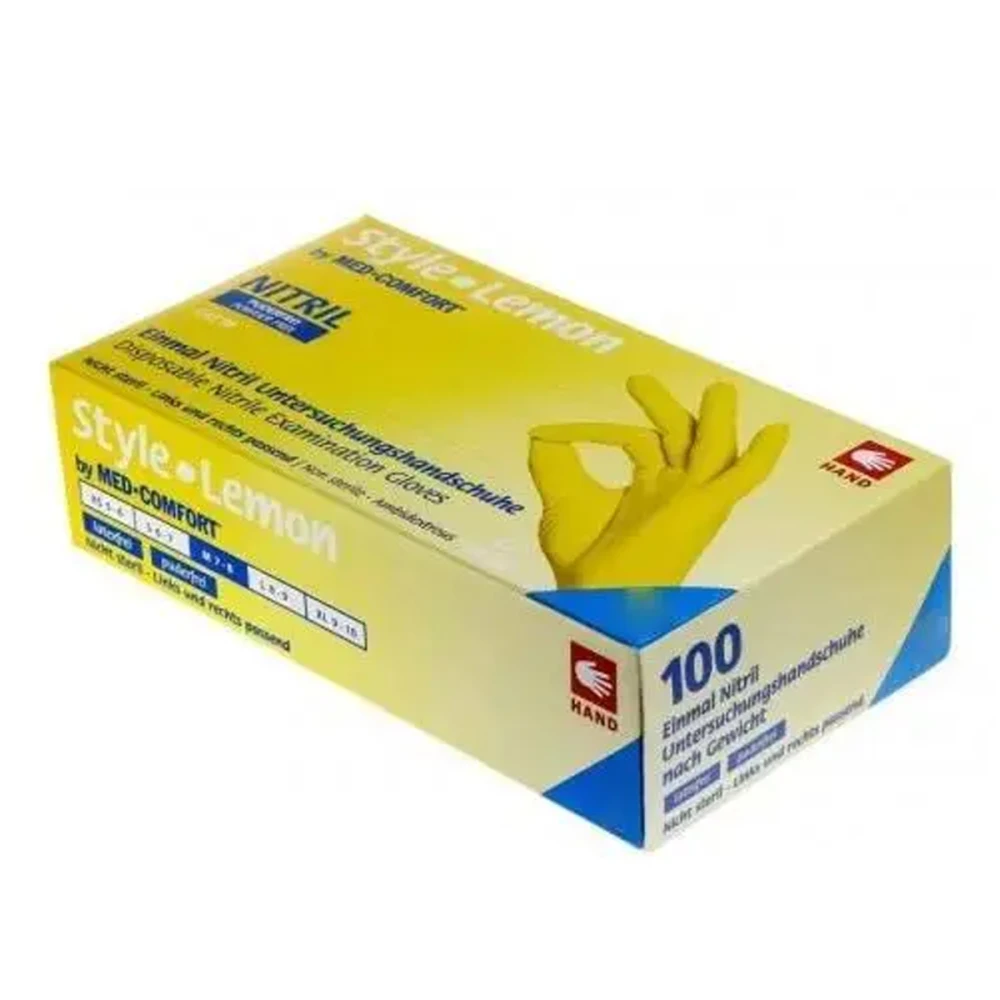 Рукавички нітрил неопудрені нестерильні MediOk Style Lemon 100 шт (M)