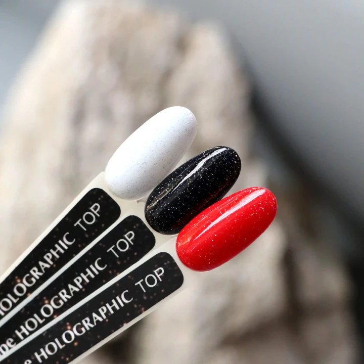 Топ KOMILFO No Wipe Holographic без липкого шара 8 мл