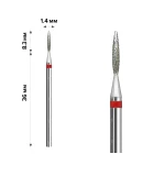 Фреза Алмазная mArt (Пламя Red 1.4*8.3 (М-07))