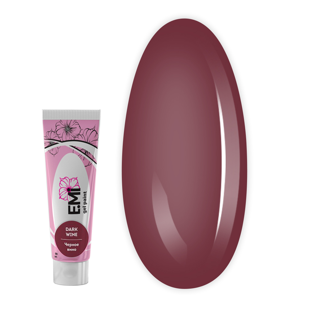 Гель-фарба для розпису та стемпіпу E.MI 5 мл (ROYAL TONE Чорне Вино)