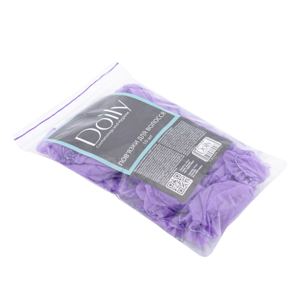 Повязка Doily для волос из спанбонда 10 шт (Лиловый)