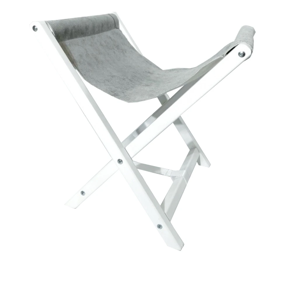 Подставка под сумку на белых ножках AirMax (Серый велюр)