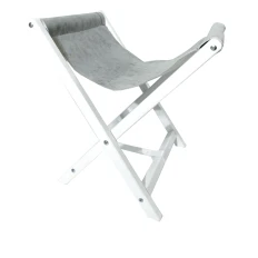 Подставка под сумку на белых ножках AirMax (Серый велюр)