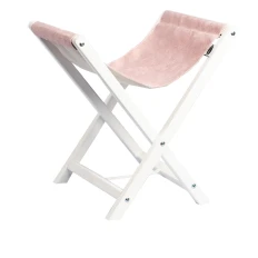 Подставка под сумку на белых ножках AirMax (Розовый велюр)