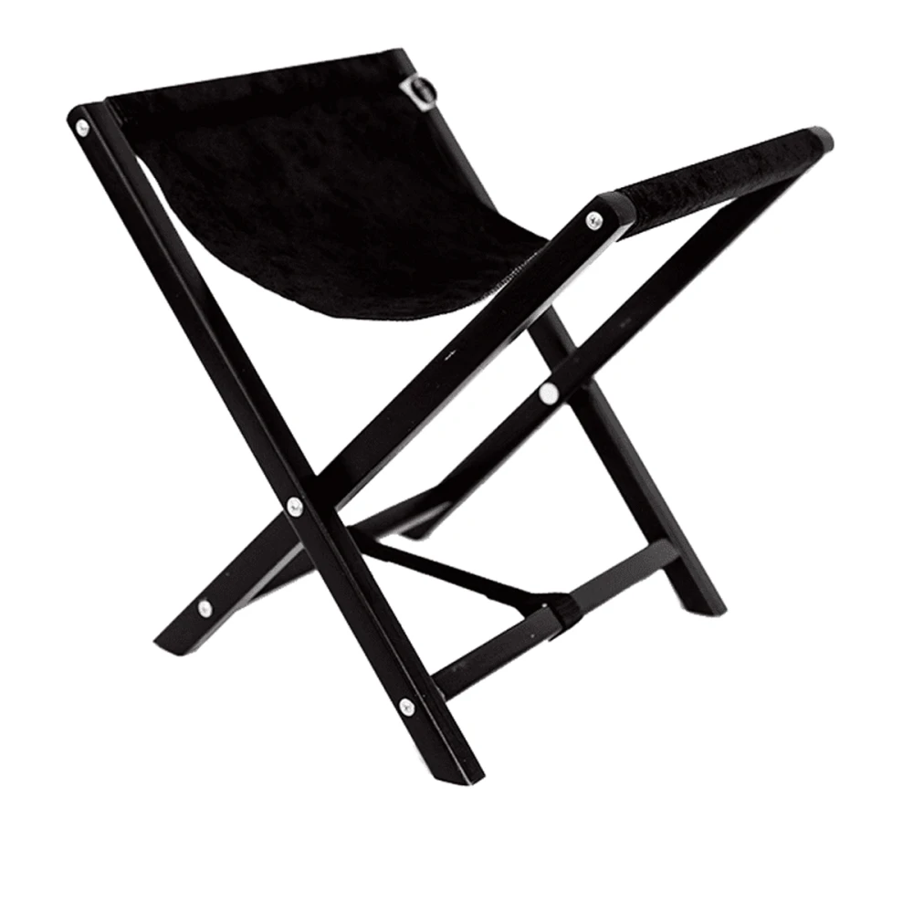 Подставка под сумку на черных ножках AirMax (Черный велюр)