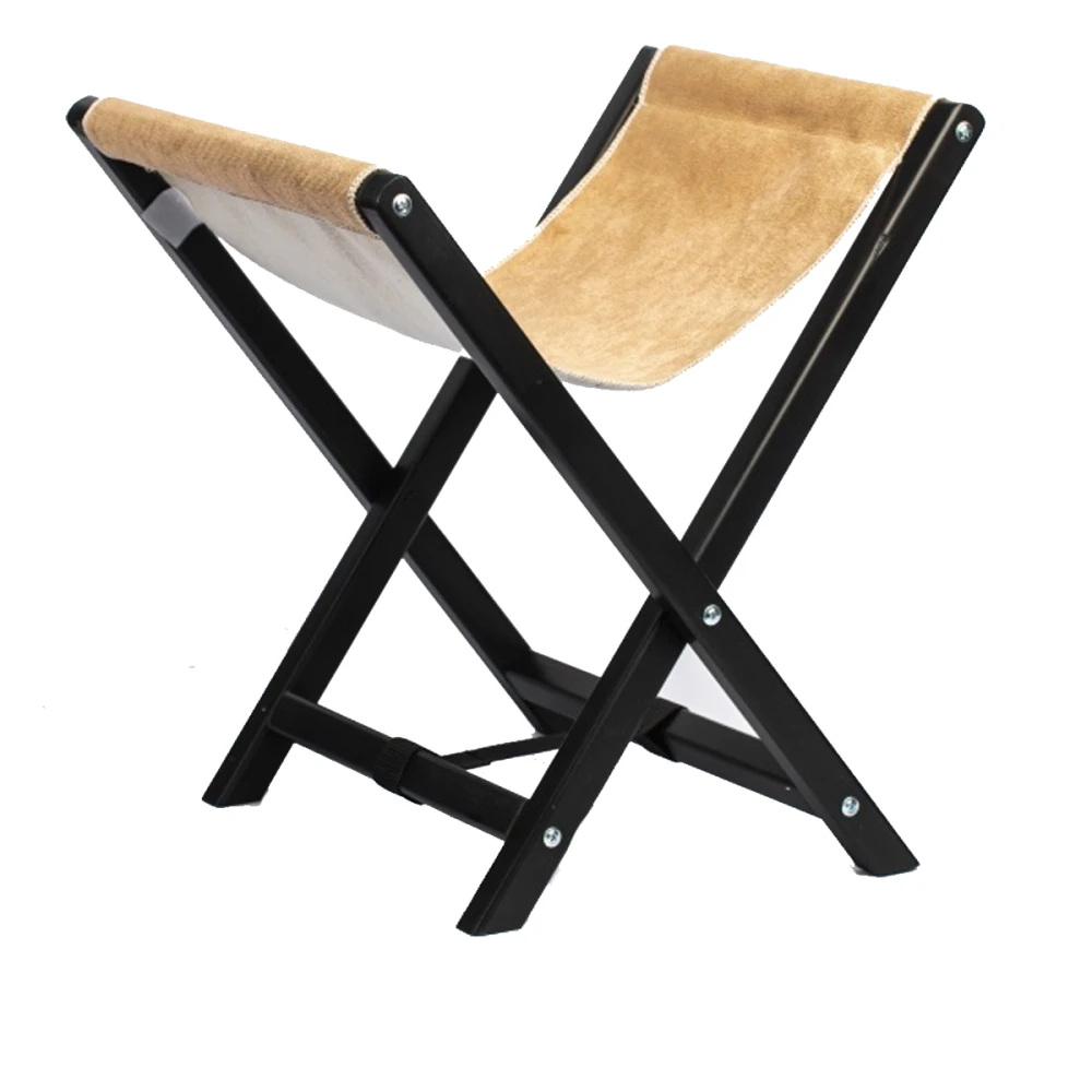 Подставка под сумку на черных ножках AirMax (Бежевый велюр)