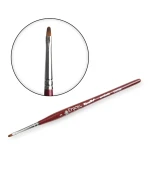 Кисть для гелевого дизайна синтетика овал бордо DS33R №3