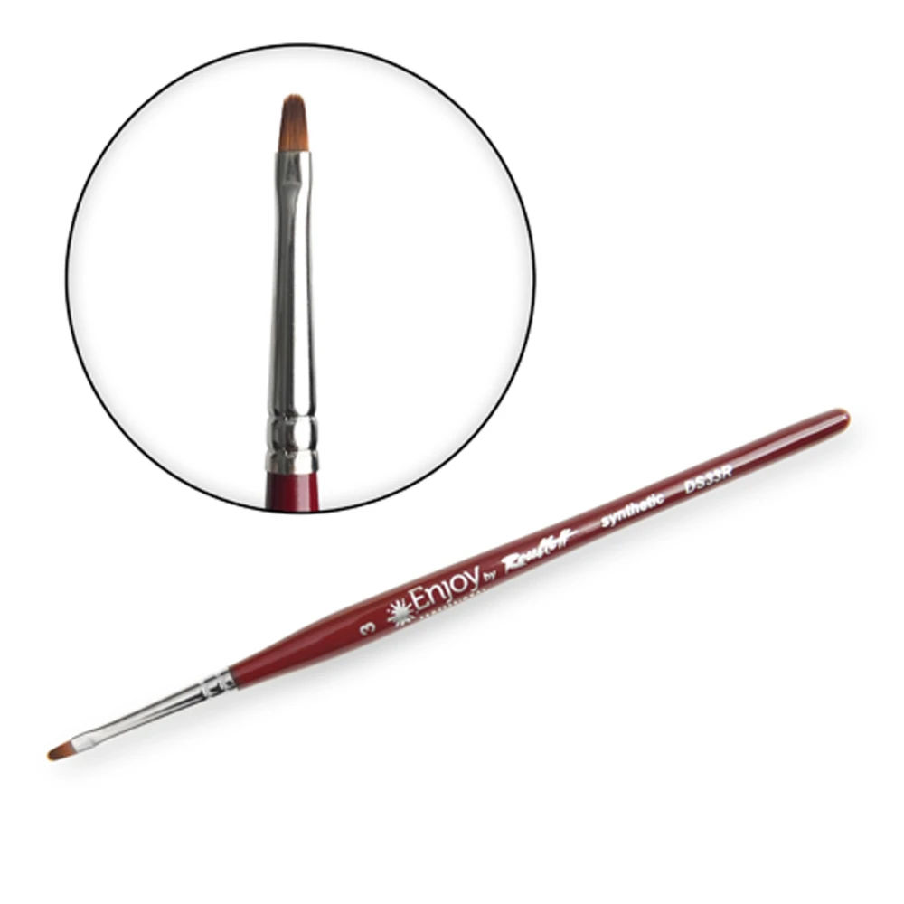 Кисть для гелевых моделейв ногтей синтетика плоская бордо GC33R №6