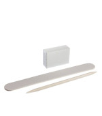 Набор для маникюра 01 белый KODI (пилочка 120/120 бафф 120/120 апельсиновая  палочка)