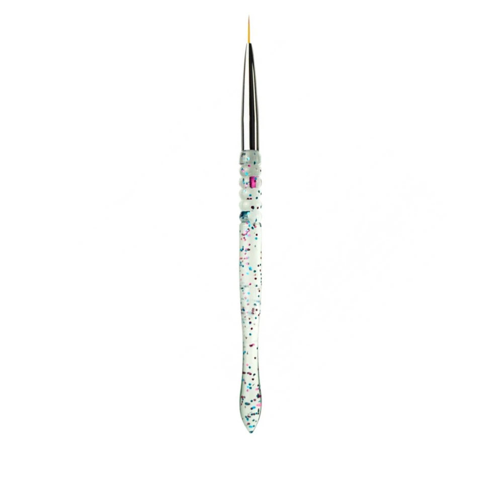 Пензлик mArt Liner10 мм прозора ручка та конфетті