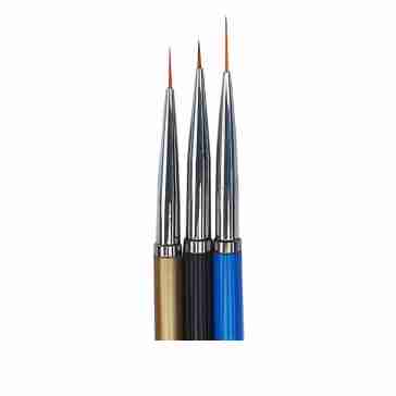 Пензлик набір 3 шт mArt (7, 9, 12 мм) Кольорові ручки 
