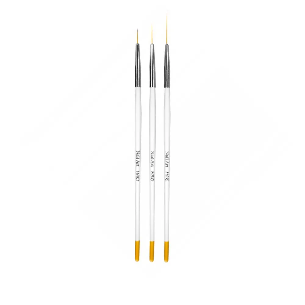 Пензлик набір Liner 3шт mArt (10,17,23 мм) Біло-жовта ручка