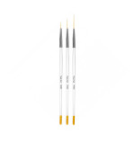 Пензлик набір Liner 3шт mArt (10,17,23 мм) Біло-жовта ручка