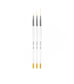 Кисть набор Liner 3шт mArt (10,17,23 мм) Бело-желтая ручка