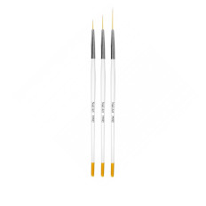 Пензлик набір Liner 3шт mArt (10,17,23 мм) Біло-жовта ручка
